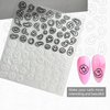 ICSTM Nail Stickers for Women,Fun Nail Art Stickers,Nail Decals 3D Self-Adhesive Fashion Trend Charm,Twisted Smiling Face Nail Design,Nail DIY Decoration for Women and Girls (Black+White 1pack)