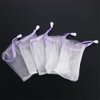 Pokinge 50 PCS Face Cleansing Tool Foaming Net Hand Soap Foaming Net Cleansing Soap Net Foam Net Bag Bath Products Colorful Ribbon