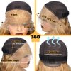 SOSATISFY Body Wave Honey Blonde Wig Human Hair 13x4 Honey Blonde HD Lace Front Wig Human Hair 200% Density 27# Colored Human Hair Wigs Pre Plucked with Baby Hair (28 inch)