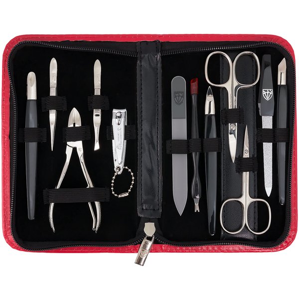 3 Swords Germany - brand quality 12 piece manicure pedicure kit set - nail care tools - Made in Solingen Germany (217)