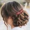 BETITETO Bridal Hair Comb Emerald Green Crystal Wedding Hair Piece Pin Accessories for Women Girls Party (Wine Red)