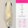 ZIRANJUAN Ponytail Extension Claw Clip in Ponytail Hair 20inch Long Curly Wavy Drawstring Ponytail Extensions Synthetic Pony Tails Hairpiece for Women Girls Blonde