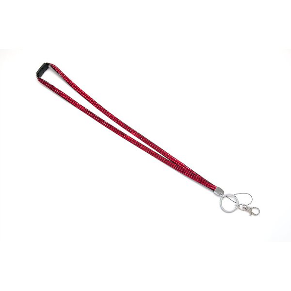 Sizzle City Breakaway Colorful Rhinestone Lanyards with ID Badge or Key Holder (Red)