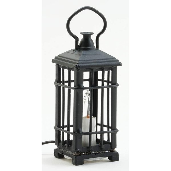 Dollhouse Miniature Black Lantern, 12 Volt