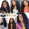 QTHAIR 14a Brazilian Loose Deep Wave Human Hair Wigs Bundles for All Women 10" 12" 14" Loose Deep Wave Human Hair Bundles Virgin Hair Extensions Loose Deep Curly Hair