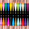PINTAR | 24 PACK | Acrylic Paint Markers Extra Fine Tip | Rock Painting, Wood, Glass, Leather, Shoes Acrylic Paint Pens | Pack of 24, 0.77mm