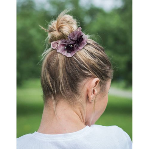 inSowni 7 Pack Glitter Crystals Pearls Rose Flower Stretchy Lace Hair Scrunchies Ties Elastics Rubber Bands Hairbands Ponytail Holders Floral Headbands Accessories for Women Girls Thick Thin Hair