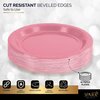 Amcrate Disposable Paper Plates Pink, 6 3/4 Inches Paper Dessert Plates, Strong and Sturdy Disposable Plates for Party, Dinner, Holiday, Picnic, or Travel Party Plates, Pack of 50