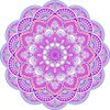 12" Mandala Ethnic Floral #2 Mural Panoramic Wall Decal Sticker Removable Reusable Ornament Meditation Home Office Teen Bedroom Decor