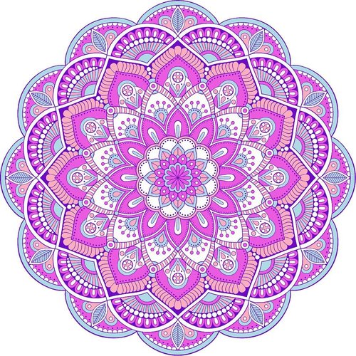 12" Mandala Ethnic Floral #2 Mural Panoramic Wall Decal Sticker Removable Reusable Ornament Meditation Home Office Teen Bedroom Decor