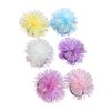 Minkissy Pom Hair Ties Sparkle Ball Hair Bands Elastic Ponytail Holders 6PCS xmas party favors(White Yellow Purple Blue Pink Light Purple)