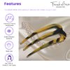 French Amie Tri Prongs 3" Medium Handmade Cellulose French Twist Stick Clip Pins 3-Prong Hair Fork for Girls Spiral Up-do Chignon Bun Holder Flexible Durable Styling Women Hair Accessories, Made in