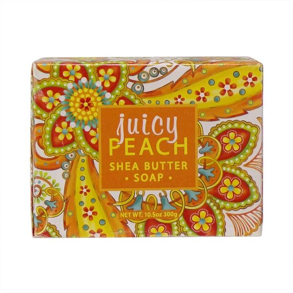 Greenwich Bay Trading Company Shea Butter Soaps with Essential Oils and Natural Extracts 10.5oz (Juicy Peach)