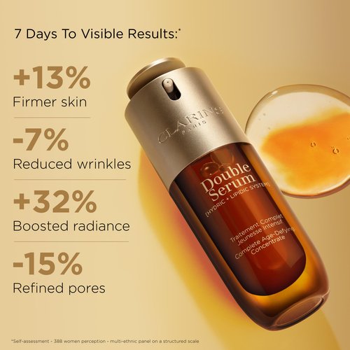 Clarins NEW Double Serum | Anti Aging Face Serum | Visibly Firms, Smoothes, Boosts Radiance, and Refines Pores | 24H Hydration | All Skin Types