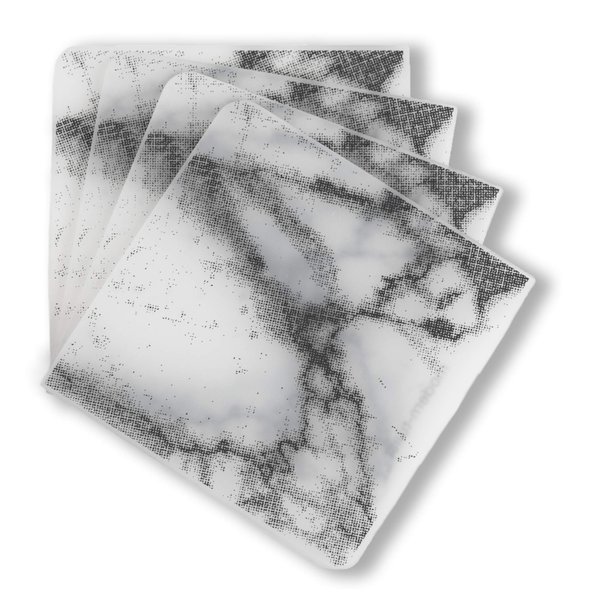 MODERN-TWIST Set of 4 Coasters 100% Plastic Free Silicone Tabletop, Dining, Decoration, Modern Design, Marble Print, Gray, 4 Count