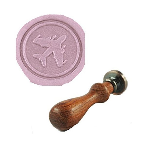 MDLG Aircraft Airplane Wax Seal Stamp Gift Wrapping Christmas Card Envelope Stationary Wedding Invitation Sealing Plane Wax Seal Stamp Rosewood Handle Set Kit