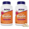 NOW Foods Extra Strength Biotin 10000mcg / 10 mg - 200 Veg Capsules (Pack of 2) - Hair, Skin, Nail - Supplement for Men and Women - B7 Vitamin - Vegetarian, Vegan, Non-GMO