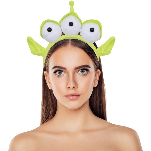 XonyiCos Alien Headband Adult, Alien Headband Three-eyed Headband Monster Toy Plush Cosplay Alien Costume Head-wear Accessories