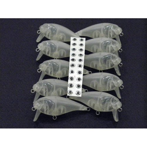 wLure 10 Blank Unpainted Crankbait Wide Wobble Surface Walking Bait Fishing Lures with Free Eyes UPC655