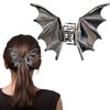 Vsdski Metal Hair Clips Black Bat Hair Claw Clips for Thick Thin Hair Halloween Hair Accessories for Women Punk non-slip Claw Clips Strong Hold Hair Jaw Barrettes for Cosplay Party Hair Supplies