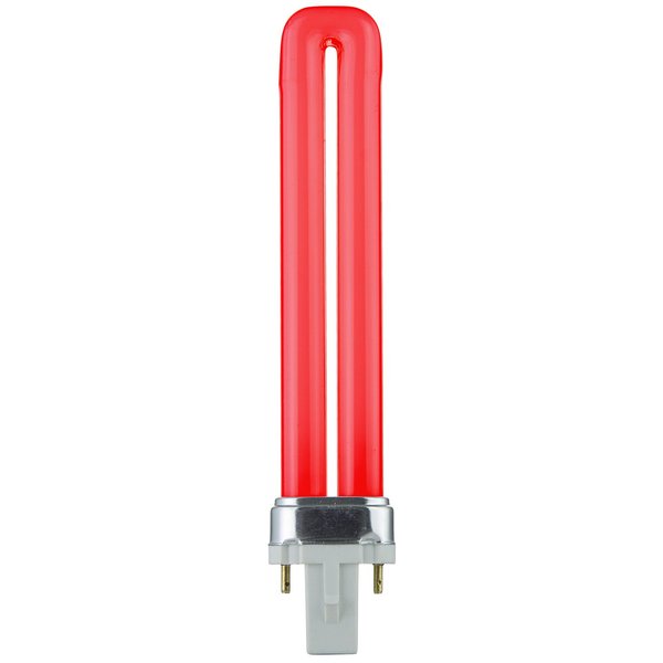 Sunlite PL9/R9 9-Watt Compact Fluorescent Plug-In 2-Pin Light Bulb, Red