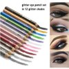 Linble Jumbo Glitter Eyeliner Pencils - 12 Metallic Colors Eyeliners & Eyeshadow Pencil Set, Natural Long Lasting Hypoallergenic Eye Makeup