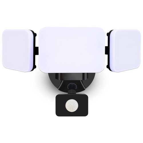 GUYULUX Outdoor Motion Sensor Light, Motion Activated Security Light, Outdoor Floodlight Dusk to Dawn & Motion Sensor Adjustable, 45W Wired Wall Light for Entryway/Backyard/Garden, 1-Pack, Black