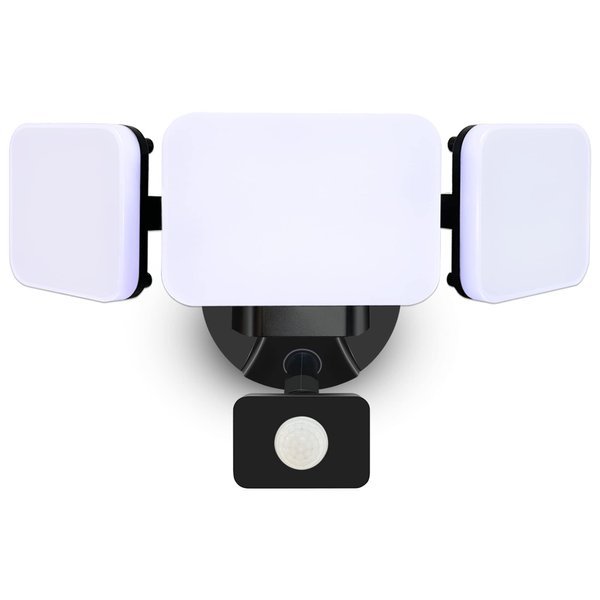 GUYULUX Outdoor Motion Sensor Light, Motion Activated Security Light, Outdoor Floodlight Dusk to Dawn & Motion Sensor Adjustable, 45W Wired Wall Light for Entryway/Backyard/Garden, 1-Pack, Black
