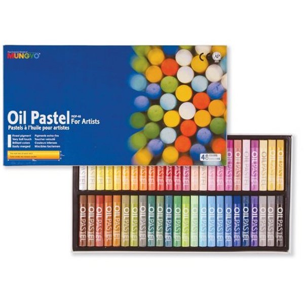 MUNGYO Oil Pastels in Assorted Colours - 11 x 70 mm (Pack of 48)