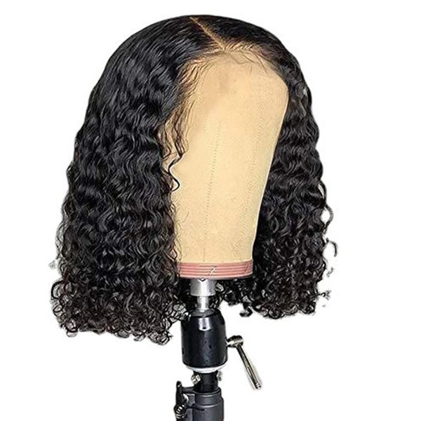 Mrisata Short Bob Wigs, Deep Curly Lace Front Wigs, Wear and Glueless Wigs, Hair Pre Plucked Pre Cut Short Bob Wigs, Wave Rose Net Wigs Short Curly Bob Wig Glueless Wigs (A)