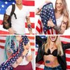 Aresvns Independence Day Temporary Tattoo 32 Sheets,USA Flag Sleeve Tattoo,Red White and Blue Party Supplies, 4th of July, Memorial Day, Labor Day Decorations Patriotic Tattoos