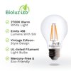 Bioluz LED 92 CRI E26 LED Bulb 40 Watt Dimmable Edison Bulbs Warm White Clear Pendant Light Bulbs UL Listed Title 20 High Efficacy Lighting 6-Pack