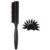 Natural Boar & Nylon Bristle Blow Drying Hair Brush -Semi Round, Professional Wooden Round Blowout Hairbrush for Styling Women&Men's Medium Wavy, Curly, Volume Hair