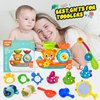 Bath Toys for Kids 1-3 Fishing Games Swimming Wind-up Turtle Toddler Bathtub Toy Water Tub Pool Toys for Baby 1 2 3 4 Years Boys Girls Gift Box
