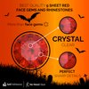 Face Gems, Face Jewels - Self Adhesive- Face Glitter Jewel Tattoo Sticker Festival Gems Rave Party Body MakeUp Rhinestone Gems for Eyes Face Body, face gems for festivals, Halloween (9 PCS RED)