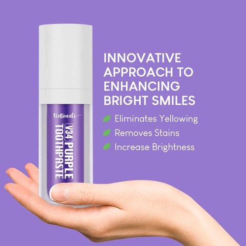 Viebeauti Purple Toothpaste for Teeth Whitening, Purple Colour Corrector, Teeth Whitening Toothpaste, Color Wheel Toothpaste, Dental Color Corrector, Teeth Whitener (1fl oz/30 ml)
