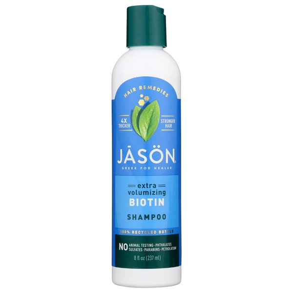 Jason Thin-to-Thick Extra Volume Shampoo, Strengthens and Volumizes Fine Hair with Biotin and Panthenol, 8 Ounce (Pack of 1)