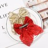 Koolgil Girl's Lovely Fashion Sequins Big Bowknot Hair Clips for Travel Party Festivals Photography (Champagne)