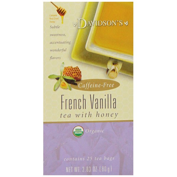 Davidson's Organics, French Vanilla, 25-count Tea Bags, Pack of 6