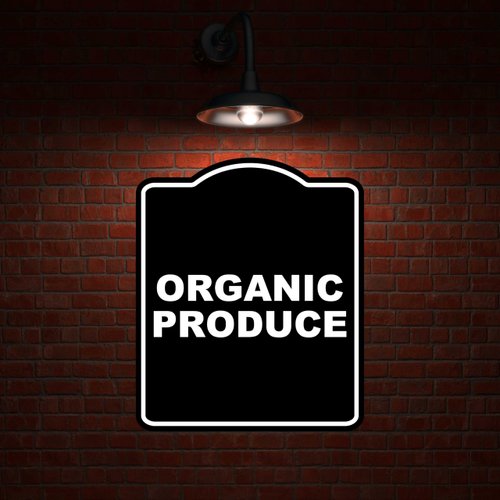 ORGANIC PRODUCE BLACK Minimalist Aluminum Composite Sign 20 x 24 inches