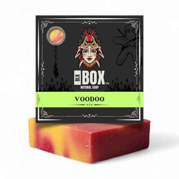 Black Box Soap USA MADE 5oz Men's Natural Bar Soap Made from Moisturizing Natural Oils - Handmade Cold Process Soap No Harsh Chemicals, Grapefruit Strawberry Banana Scent (VOODOO)
