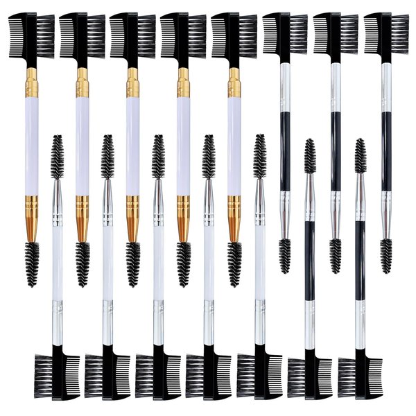 Hair Brush Set, Nylon Teasing Hair Brushes, Double Sided Hair Edge Brush Smooth Comb Grooming, Rat Tail Combs with Duckbill Clips for Women Girls (15 Pcs)