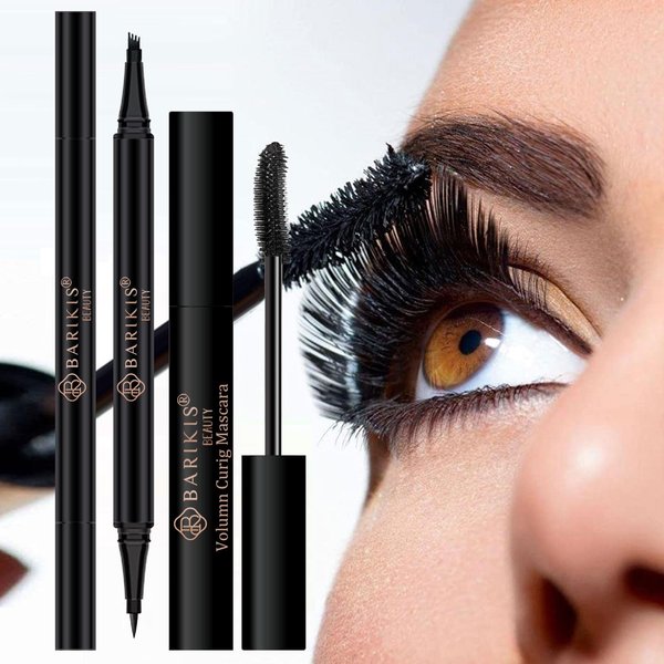 Black Eyeliner Stamp Wingliner-Winged Eyeliner Stamps for Perfect Wing Cat Eyes Stamp Eyeliner, long Lasting Liquid Eyeliner Waterproof Smudge Proof 2 Packs (Black+Dark Brown)