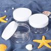 6 Pack Plastic Pot Jars Round Clear Leak Proof Plastic Container Jars with Lid for Travel Storage, Eye Shadow, Nails, Paint, Jewelry (6 oz, White)