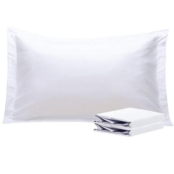 NTBAY King Pillow Shams - 2 Pack Brushed Microfiber 20x36 Sham Covers - Super Soft and Cozy, Wrinkle, Fade, Stain Resistant 20x36 Inches Oxford Pillowcases, White