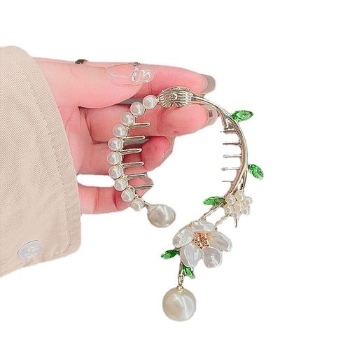 Hair clips claw camellia flower circle non slip hair clip strong hold jaw clips for thick and thin hairs hair accessories for women 6.5cm