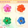 Hawaiian Flower Hair Clips for Women Pink & Orange & Green & Blue Hair Clip Fashion Artificial Flower Clips Summer Hair Accessories for Vacation Beach Party 4PCS