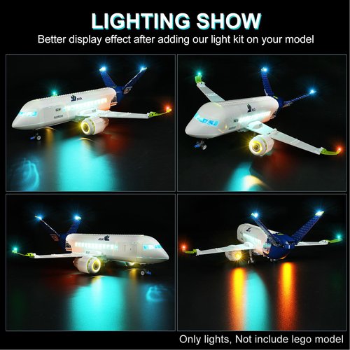 DALDED LED Lighting Kit for Lego City Passenger Airplane 60367 Building Toy Set, LED Light Compatible with Lego 60367 Building Block Models (Not Include Set)