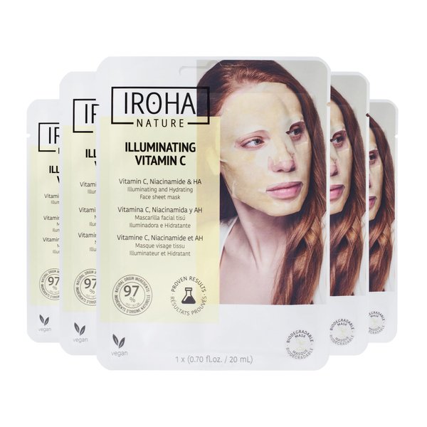 IROHA NATURE, Vitamin C Skin Care Mask - Pack of 5 Pieces