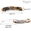 French Amie Oblong Handmade 3.5" Celluloid No Slip Hair Clip Barrette for Women, Made in France (Tokyo Shell)